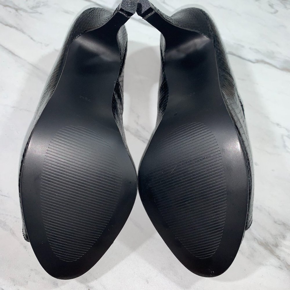 NWOT LUMIANI INTERNATIONAL  Snakeskin Black Heels - Picture 6 of 7